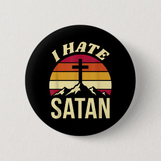 Macaron Rond 5 Cm Je hais Satan