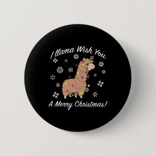 Macaron Rond 5 Cm Je Llama Vous Souhaite Un Joyeux Noël Llama Noël