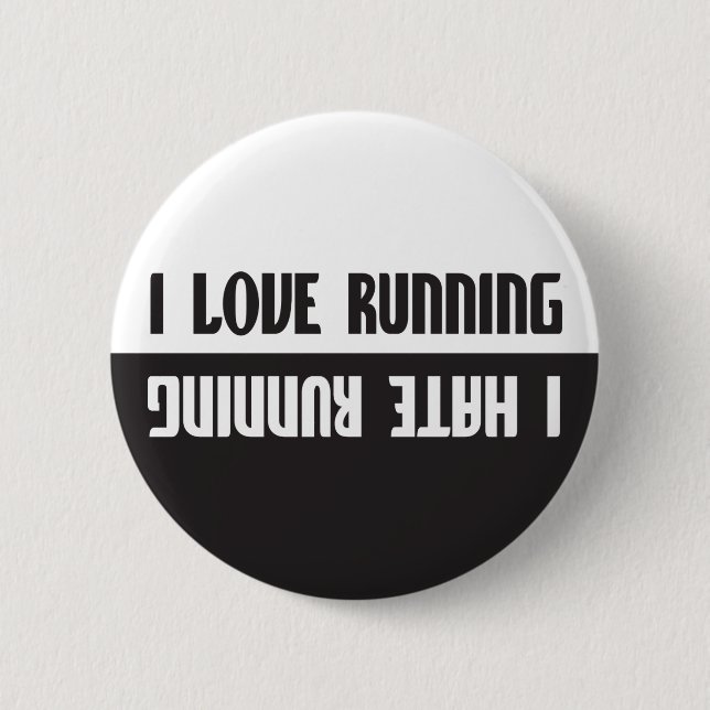 Macaron Rond 5 Cm Je m'aime courir déteste courir (Devant)
