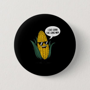 Macaron Rond 5 Cm Je Mange Du Maïs Le Long Way Drôle Nourriture Cita