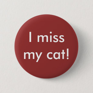 Macaron Rond 5 Cm Je manque mon chat ! Bouton