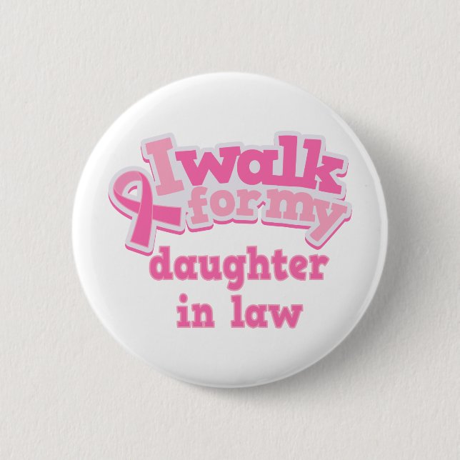 Macaron Rond 5 Cm Je marche pour ma belle-fille (Devant)