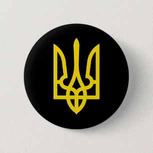Macaron Rond 5 Cm Je me tiens avec la chemise Ukraine drapeau Ukrain