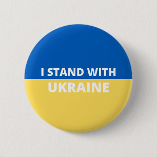 MACARON ROND 5 CM JE ME TIENS AVEC LE BOUTON UKRAINE