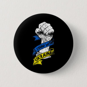 Macaron Rond 5 Cm Je me tiens avec le ruban de pouvoir du drapeau de