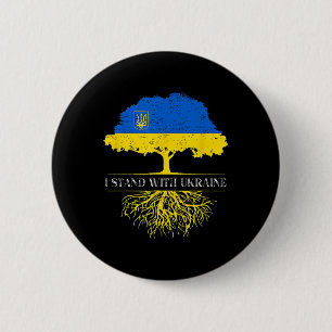 Macaron Rond 5 Cm Je me tiens avec l'Ukraine 2025 Chemises Drapeau u