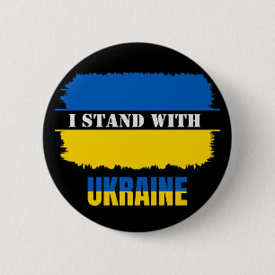 Macaron Rond 5 Cm Je me tiens avec l'Ukraine Distressed Classic Roun