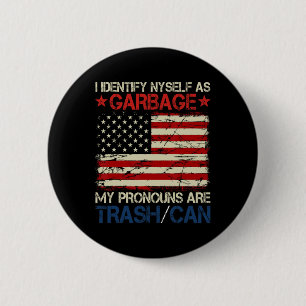 Macaron Rond 5 Cm Je m'identifie comme partisan de Garge pour Trump 