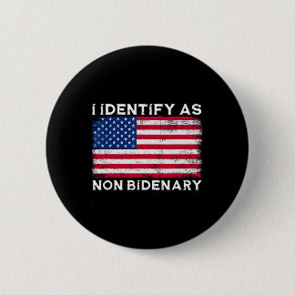 Macaron Rond 5 Cm Je m'identifie comme un patriot non bidenaire Drap