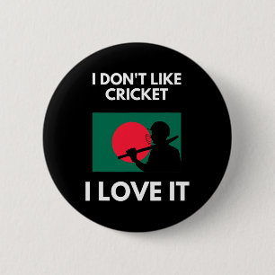 Macaron Rond 5 Cm Je n'aime pas le cricket, je l'adore Ngladesh Cric