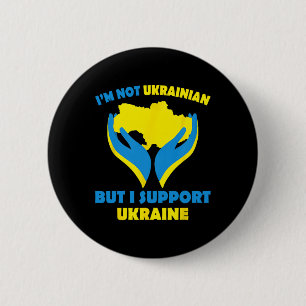 Macaron Rond 5 Cm Je ne suis pas ukrainien mais je soutiens l'Ukrain