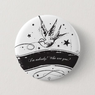 Macaron Rond 5 Cm "Je ne suis personne. Qui êtes-vous ? "