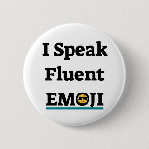 Macaron Rond 5 Cm Je parle Emoji Fluent