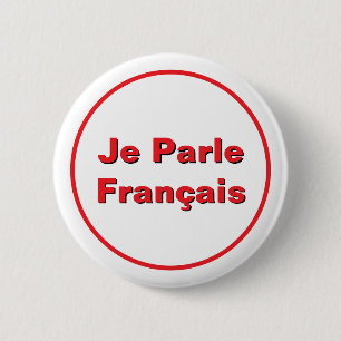 Macaron Rond 5 Cm Je parle français I Speak French