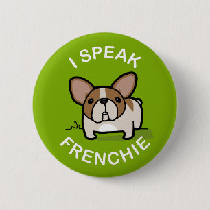 Macaron Rond 5 Cm Je parle Frenchie - vert