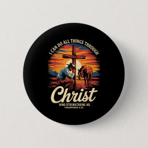 Macaron Rond 5 Cm Je peux faire toutes choses par Christ Cowboy chré