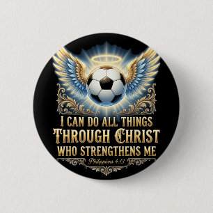 Macaron Rond 5 Cm Je peux faire toutes choses par Christ Football Fo