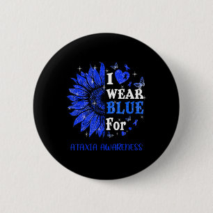 Macaron Rond 5 Cm Je porte Blue Twinkle Heart Sunflower Ataxia Award