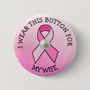 Macaron Rond 5 Cm je porte ceci pour mon Bouton de cancer du sein ro
