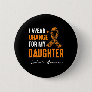 Macaron Rond 5 Cm Je Porte De L'Orange Pour Ma Fille Leucémie Cancer