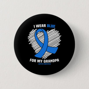 Macaron Rond 5 Cm Je Porte Du Bleu Pour Mon Grand-Père Alopecia Sens