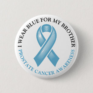 Macaron Rond 5 Cm Je porte du bleu pour mon ruban de cancer de la pr