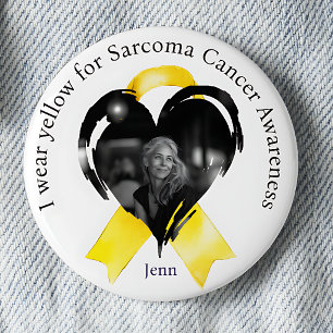 Macaron Rond 5 Cm Je porte du jaune pour la photo de sensibilisation