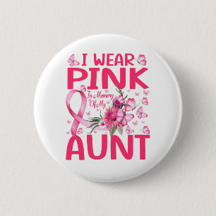 Macaron Rond 5 Cm Je Porte Du Rose En Mémoire De Ma Tante Cancer Du 