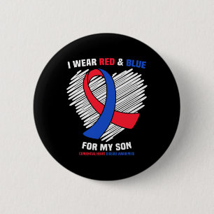 Macaron Rond 5 Cm Je Porte Du Rouge Et Du Bleu Pour Mon Fils Sensibi
