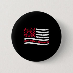 Macaron Rond 5 Cm Je Porte Du Rouge Pour La Journée De La Sensibilis