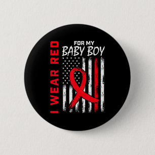 Macaron Rond 5 Cm Je Porte Du Rouge Pour Mon Fils Drapeau De Sensibi