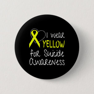 Macaron Rond 5 Cm Je Porte Du Ruban Jaune Pour Sensibiliser Au Suici