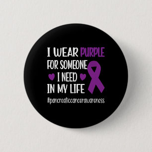 Macaron Rond 5 Cm Je Porte Du Ruban Violet Pancréatique Cancer Guerr
