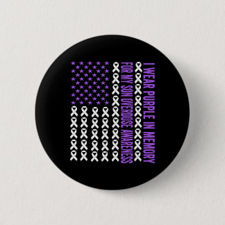 Macaron Rond 5 Cm Je porte du violet en mémoire de mon fils pour la