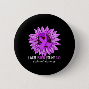Macaron Rond 5 Cm Je porte du violet pour la sensibilisation à la ma