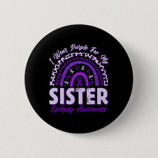 Macaron Rond 5 Cm Je Porte Du Violet Pour Ma Soeur, Epilepsie Sensib