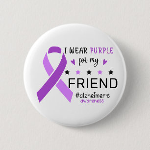 Macaron Rond 5 Cm Je Porte du Violet Pour Mon Ami Sensibilisation à 
