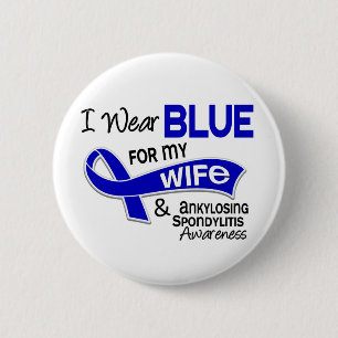 Macaron Rond 5 Cm Je porte le bleu pour ma spondylarthrite