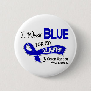 Macaron Rond 5 Cm Je porte le bleu pour mon cancer du colon de la