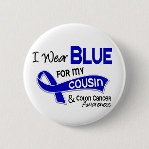 Macaron Rond 5 Cm Je porte le bleu pour mon cancer du colon du