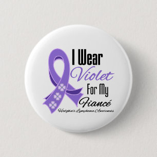Macaron Rond 5 Cm Je porte le Lymphome Fiancé de Violet Hodgkin