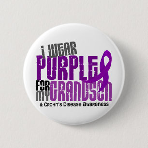 Macaron Rond 5 Cm Je porte le pourpre pour ma maladie de Crohn du