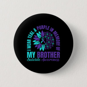 Macaron Rond 5 Cm Je Porte Le Purple Turquoise En Mémoire De Mon Sui