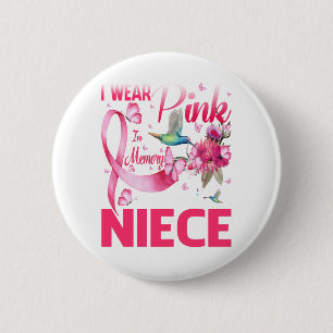 Macaron Rond 5 Cm Je Porte Le Rose En Mémoire De Ma Nièce