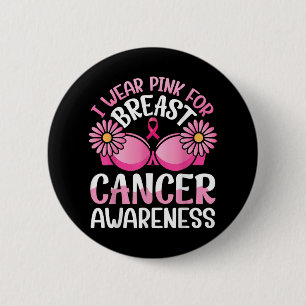 Macaron Rond 5 Cm Je Porte Le Rose Pour Le Cancer Du Sein Guerrier S