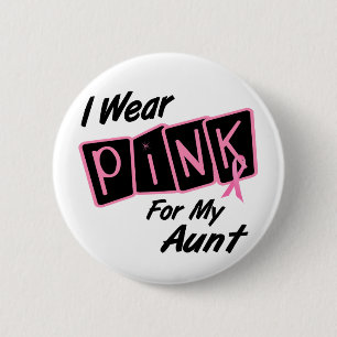 Macaron Rond 5 Cm Je porte le rose pour mon T-shirts de tante 8