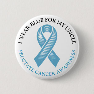 Macaron Rond 5 Cm Je porte le ruban bleu pour mon oncle Cancer de la