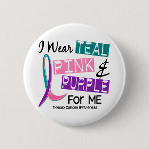 Macaron Rond 5 Cm Je porte le ruban de cancer de la thyroïde pour