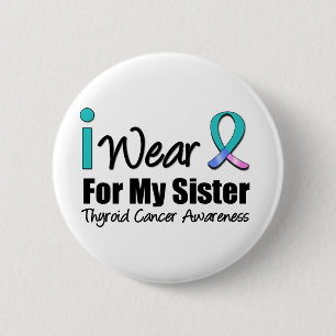 Macaron Rond 5 Cm Je porte le ruban de cancer de la thyroïde pour m