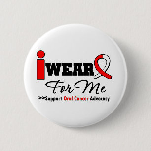 Macaron Rond 5 Cm Je porte le ruban oral de Cancer pour moi